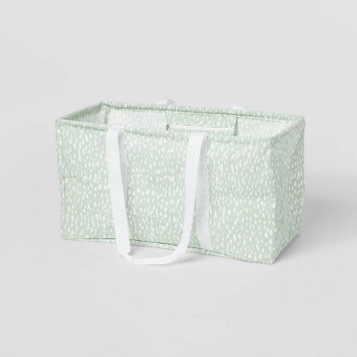 Scrunchable Round Laundry Hamper Green Stitch Grid - Brightroom™ : Target