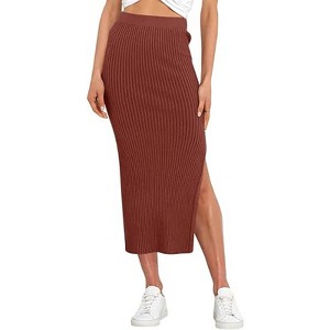 LEVEN SIXTEEN High Waist Knitted Pencil Skirt - 1 of 3