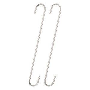 Unique Bargains Extra Long Carbon Steel Garden Kitchen S Hooks and Hangers 2 Pcs - 1 of 4