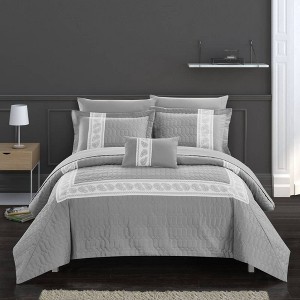 Chic Home Design Twin 6pc Mason Bed In A Bag Comforter Set Gray