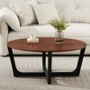 2-Piece Wooden Coffee Table and Side Table Set, Modern Round Accent Tables with Natural Finish for Living Room-Maison Boucle - 2 of 4