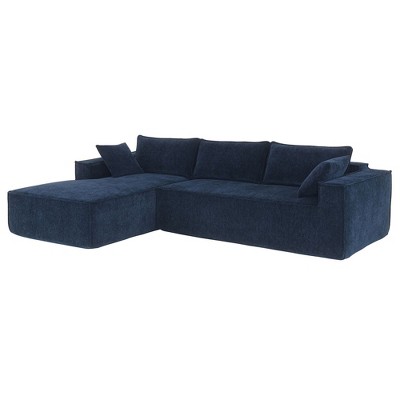 NicBex Modern L Shape Modular Sectional Sofa Chenille Fabric Couch with 2 Pillows for Living Room