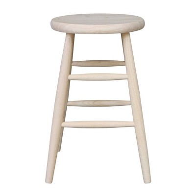 Traditional Solid Hardwood Unfinished Counter Height Stool