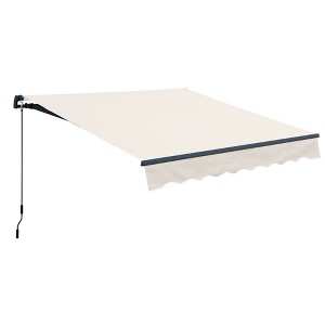 Aoodor 10' x 8' x 5' Retractable Window Awning Sunshade Shelter,Polyester Fabric,with Retractable Brackets and Two Wall Bases - 1 of 4