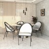 LeisureMod Upholstered Dining Chair in Vynil with Stainless Steel Legs, Urbane Collection - 3 of 4