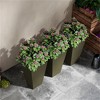 SKRAN 28" Tall Outdoor Planters, Set of 3 Large Taper Planters with Drainage Holes and Plug, Faux Wood Plastic Flower Pots for Garden, Patio - 2 of 4