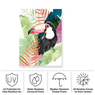 Jennifer Paxton Parker Tropical Toucan Outdoor Canvas Print 14x19