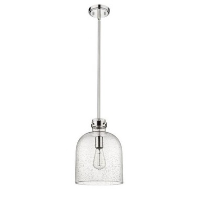 Polished Nickel Glass LED Indoor/Outdoor Pendant Light