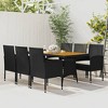 vidaXL Outdoor Dining Set Black PE rattan, steel, solid acacia wood, foam - 2 of 4