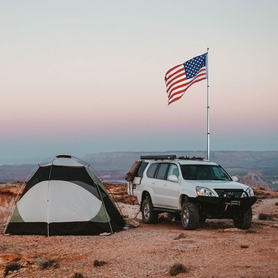 25 ft Silver Aluminum Telescopic Flag Pole Kit