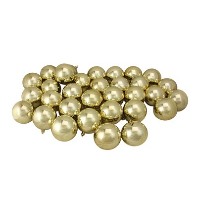 Northlight 32ct Shatterproof Shiny Christmas Ball Ornament Set 3.25" - Gold