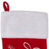 Northlight 20.5-Inch Red and White Winter Mittens Embroidered Christmas Stocking - 4 of 4