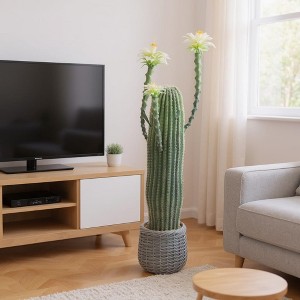Faux Cactus Potted Plant Faux with Planter Realistic for Home Garden Office Indoor Outdoor Decoration Artificial Plant - 1 of 4