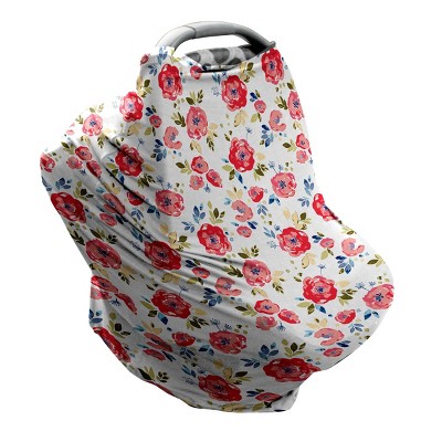 Bebe au Lait Pure & Simple 5-in-1 Cover with 2 Nursing Pads - Floral Pop