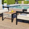 Outdoor 4 Pcs Seating Set, Patio Lounge Sets with Loveseat and Table, Patio Lounge Sets with Iron Frame and PE Cushions-Coolbibila - 2 of 4