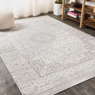 Ferro Filigree Charcoal Black and White Area Rug - JONATHAN Y