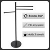 Evideco French Home Goods Freestanding 3-Arm Towel Rack in Black Steel - 3 of 4