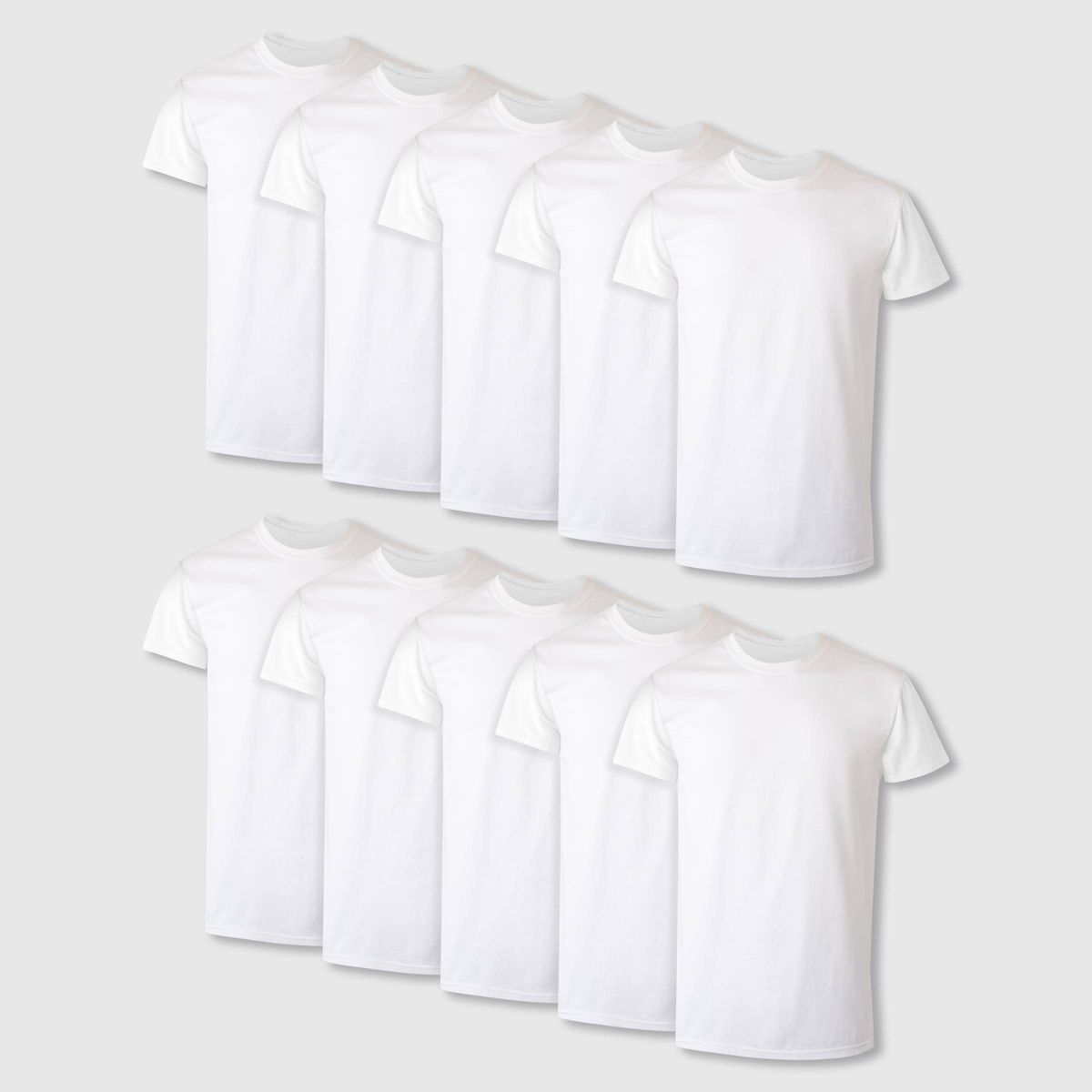 Hanes Men's Moisture-Wicking Crewneck Undershirt 10pk - White
