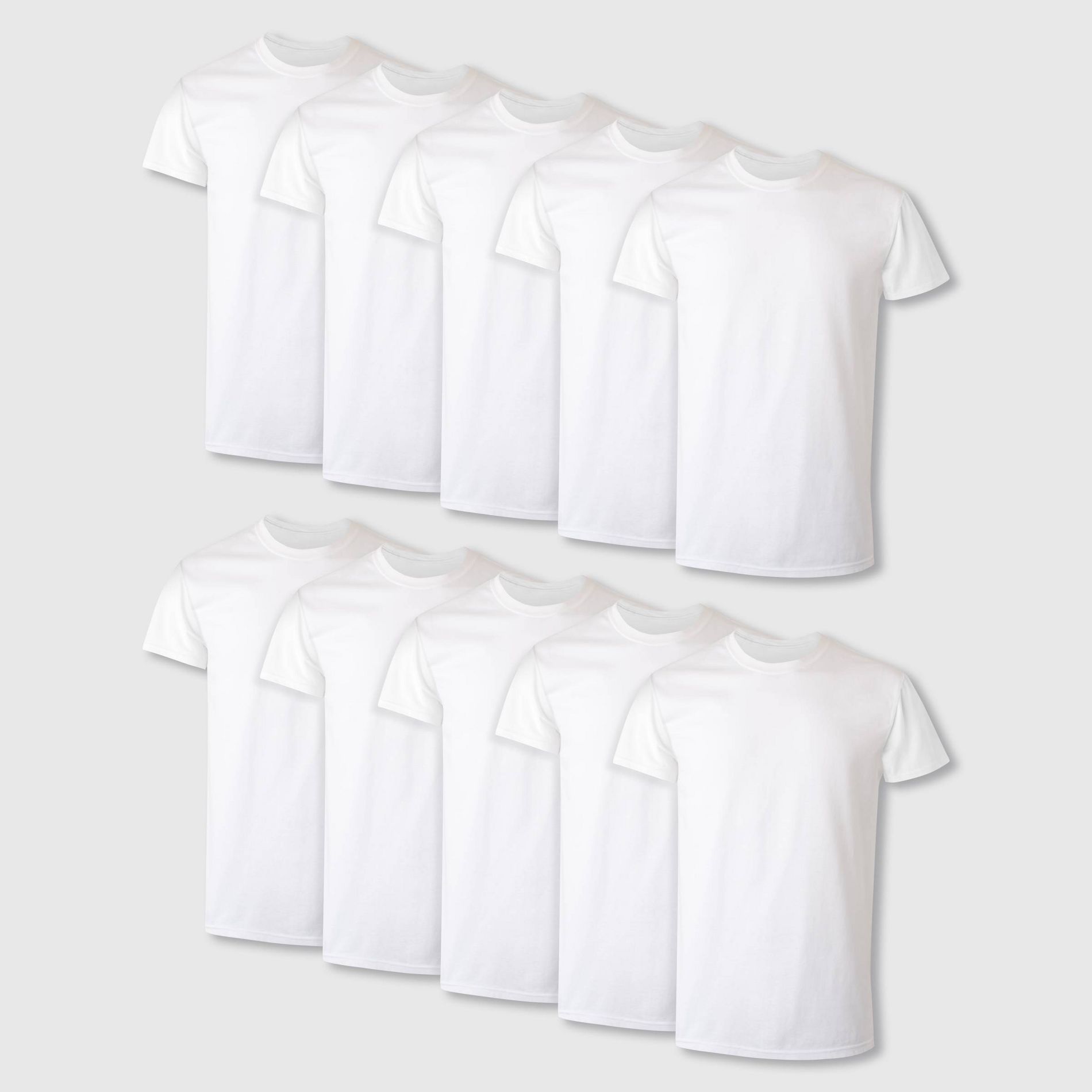 Hanes Men's Moisture-Wicking Crewneck Undershirt 10pk - White