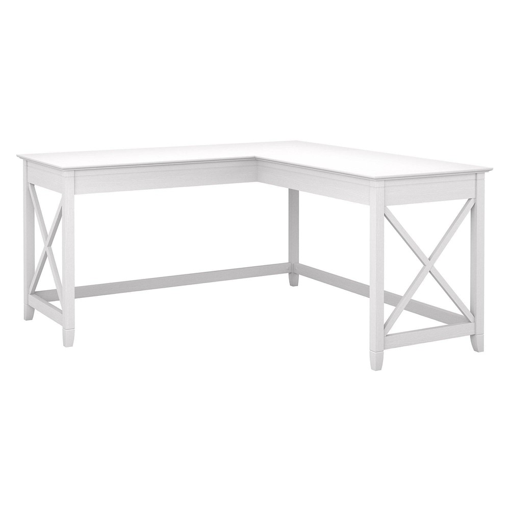 Photos - Office Desk 60W Key West L Shaped Desk Pure White Oak - Bush Furniture