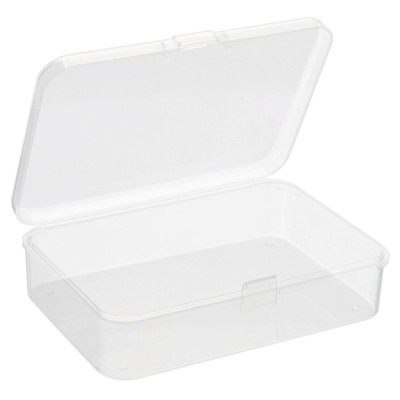 Unique Bargains Rectangular Storage Container with Hinged Lid for Beads Craft 12 Pcs