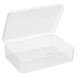 Unique Bargains Rectangular Storage Container with Hinged Lid for Beads Craft 12 Pcs - 1 of 4