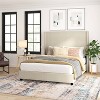 Taylor & Logan Queen 57" High Kellan Platform Bed Beige: Chic Wingback Headboard, Foam Padded, Wood Slats - 4 of 4