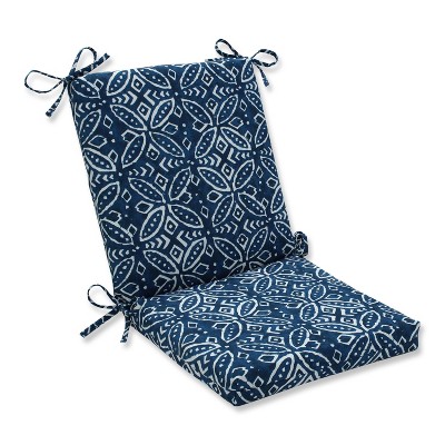 Merida Indigo Squared Corners Outdoor Chair Cushion Blue - Pillow Perfect