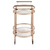 ORRD Lakelyn 3-Tier Serving Cart, Clear Glass & Rose Gold Nickel Finish, Rolling Kitchen Bar Cart for Dining & Entertainment - 4 of 4