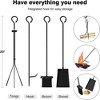GASPRO Firewood Rack Indoor, 5 Pcs Wrought Iron Fireplace Tools and Log Holder for Fireplace, Wood Stove, Fire Pit, Sturdy and Easy to Assemble - 3 of 4