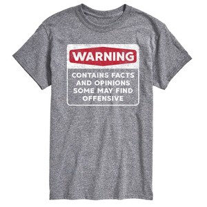 Men's - Instant Message - Warning Contains Facts And Opinions Short Sleeve Graphic T-Shirt - 1 of 4