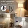 GTCLIGHTING Floor Lamps for Living Room,3-Way Dimmable Standing Lamps with White Linen Shade,60" Vintage Tall Pole Light for Reading, Bedroom - 2 of 4