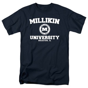 Millikin University Official Circle Logo Adult T Shirt, Navy - 1 of 4