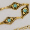 Anna-Kaci Women's Waist Chain Belt with Diamond-Shaped Links and Turquoise Stone Accents - 2 of 4