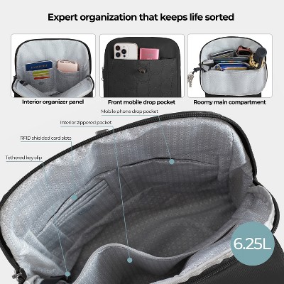 Travelon Anti-Theft Runways Compact Backpack - Black — фото 4