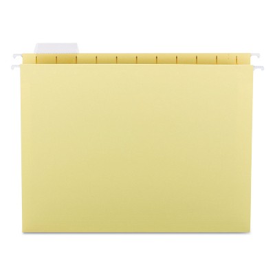 Smead Hanging File Folders 1/5 Tab 11 Point Stock Letter Yellow 25/Box 64069