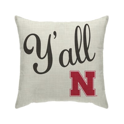 NCAA Nebraska Cornhuskers Y'all Decorative Throw Pillow