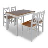 Wooden Table with 4 Wooden Chairs Furniture Set Brown - 2 of 4