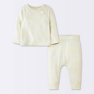 Baby Boys' 2pc Striped Sweater and Jogger Pants Set - Cloud Island™ Gray - 1 of 4