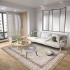 Modern Geometric Bordered Area Rug Non Slip Non Shedding Rug Soft Low Pile Floor Carpet Washable Thin Rug, Contemporary Distressed Rug - 4 of 4