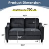 SKRAN 2 Seat Sectional Sofa with U-Shaped Spring Links and Solid Wood Frame with Tapered Legs & Straight Arm for Living Room Bedroom,Black Velvet - 3 of 4