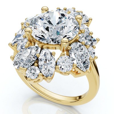 Pompeii3 Certified 6.50Ct High Jewelry Diamond Ring 14k Gold Lab Created
