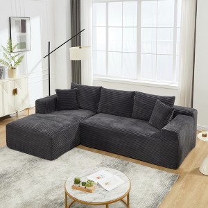 L-Shape Sectional Sofa with Memory Foam, Left-Facing Oversized Chaise, 2-Seat Cloud Couch for Living Room, Breathable Fabric, No Assembly Required - 1 of 4
