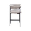 Meridian Furniture,Malin Taupe Linen Textured Fabric Counter Stool, Set of 2 - 3 of 4