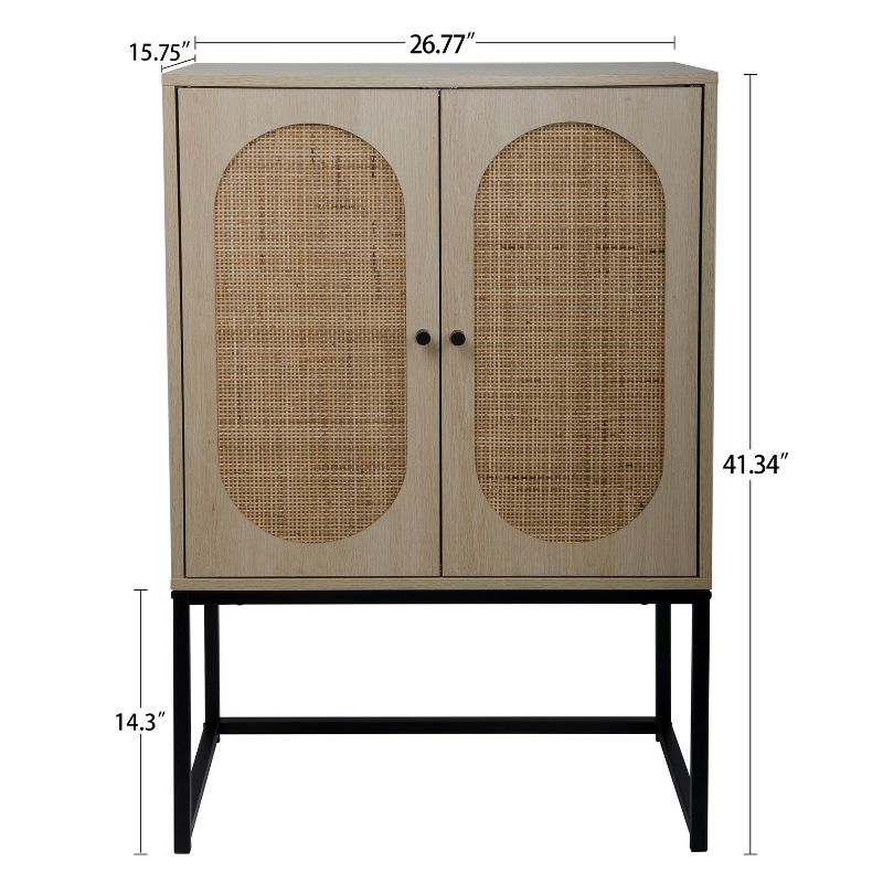 Arina Natural Rattan 2 Door High Accent Cabinet with Adjustable Shelf - Maison Boucle, 2 of 8