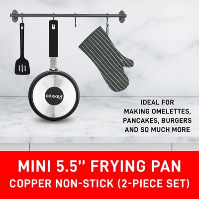 Copper Non-Stick Mini Frying Pan Set with Plastic Handle