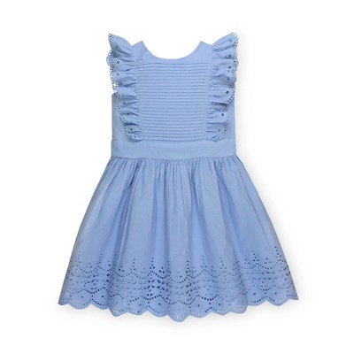 Hope & Henry Girls' Flutter Sleeve Flower Girl Dress (Cornflower Blue, 2T)