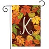 Fall Leaves Monogram Letter K Garden Flag Autumn 18" x 12.5" Briarwood Lane - 2 of 4