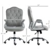 SKRAN Home Office Chair, Velvet Computer Chair, Button Tufted Desk Chair with Swivel Wheels, Adjustable Height, and Tilt Function - 3 of 4