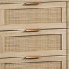 6 Drawer Dresser Rattan Dresser Modern Chest with Drawers, Wood Storage Closet Dressers Chest of Drawers for Bedroom,Living Room,Hallway - 3 of 4